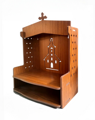 Beautiful Engineered Wood Christian Shrine | Compact Home Prayer Temple