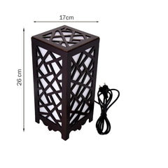 Stylish Wooden Table Lamp with Abstract Design