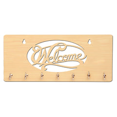 Welcome Unique Design Wall-Mounted Wooden Key Holder for Home Wall