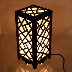 Stylish Wooden Table Lamp with Abstract Design