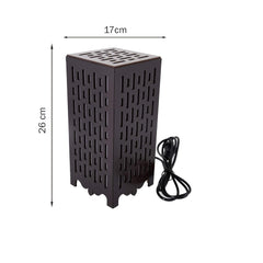 Stylish Wooden Table Lamp with Abstract Line Design