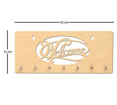 Welcome Unique Design Wall-Mounted Wooden Key Holder for Home Wall