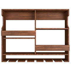 Luxurious Backlit Walnut-Finished Bar Shelf / Mini Bar Cabinet