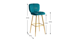 Teal Color Rafael Bar Stool