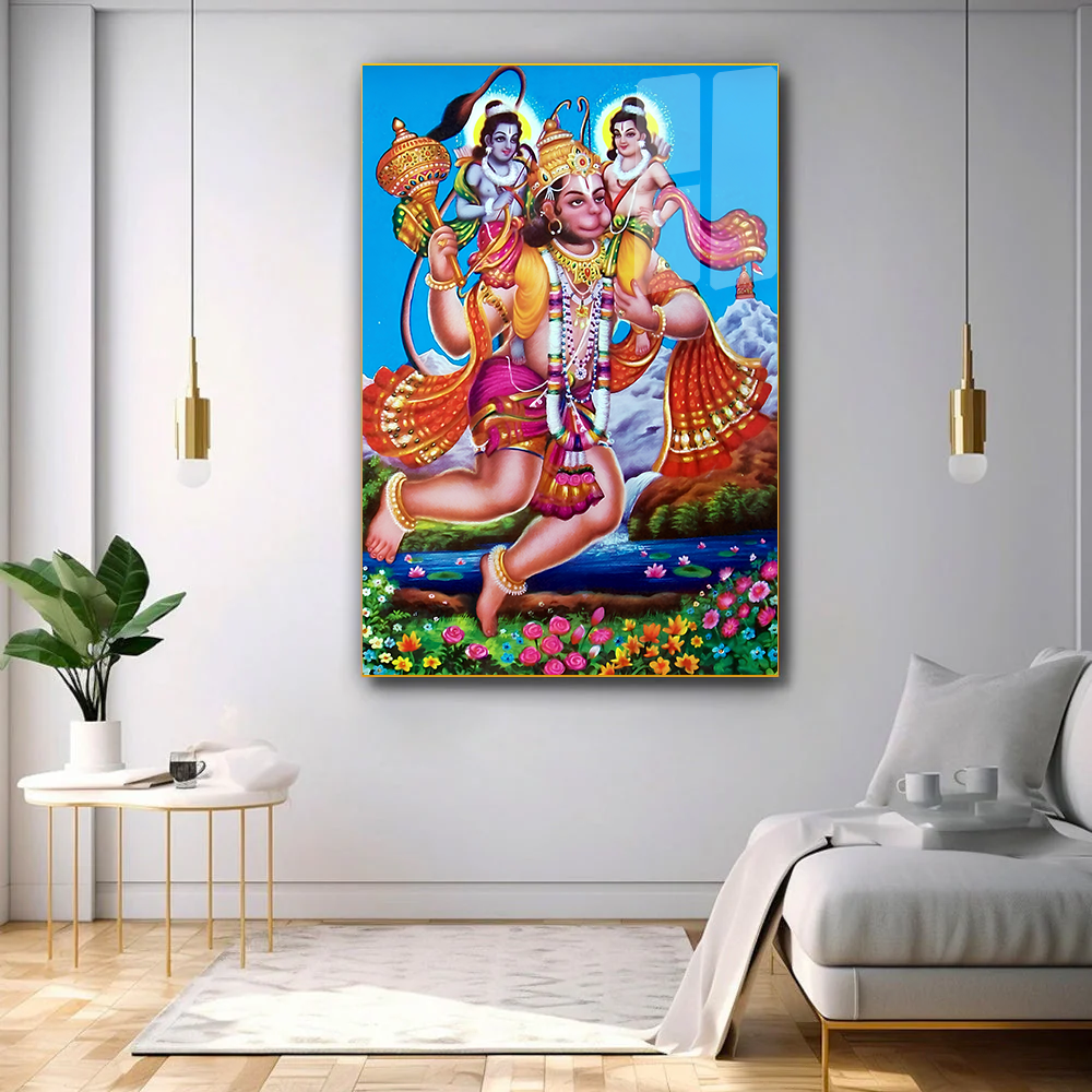 Strength & Devotion Hanuman Ji Acrylic Wall Paintings and Art