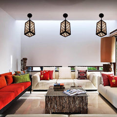 Elegant Carved Wood Pendant Light for Home Décor
