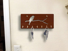 Single Bird on Branch Unique Design Wall-Mounted Key Holder for Home Wall