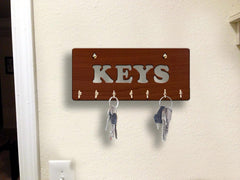 Modern Keys Text Unique Design Wall-Mounted Key Holder for Home Wall