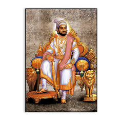 Aesthetic Shivaji Maharaj Canvas Painting