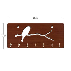 Single Bird on Branch Unique Design Wall-Mounted Key Holder for Home Wall