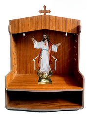 Beautiful Engineered Wood Christian Shrine | Compact Home Prayer Temple