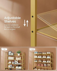Modern Gold Shoe Rack Tower for Organized Footwear Storage