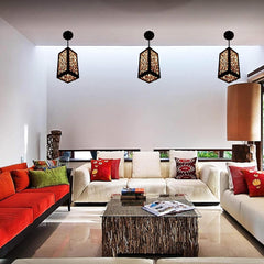 Unique Carved Wood Hanging Light - Modern Leaf Vine Design
