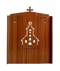 Beautiful Engineered Wood Christian Shrine | Compact Home Prayer Temple