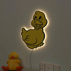 Baby Duckling Backlit Wooden Wall Décor