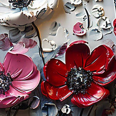 Abstract Flower Landscape Painting on Canvas Large Wall Art, Original Texture Floral Wall Art, Modern Bedroom Wall Decor Handmade Gift Online Clearance Sale