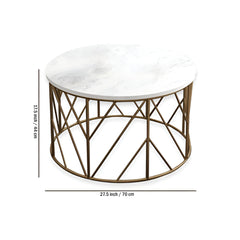 Unique Design White Marble Golden Metal Center Table