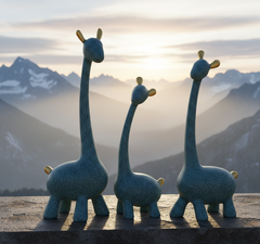 Contemporary Animal Figurines Set for Table, Shelf,Home and Console Accents