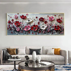 Abstract Flower Landscape Painting on Canvas Large Wall Art, Original Texture Floral Wall Art, Modern Bedroom Wall Decor Handmade Gift Online Clearance Sale