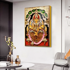 Premium Quality Celestial Bliss Vibrant Laxmi Mata Acrylic Wall Paintings & Art