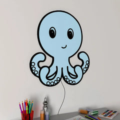 Baby Octopus Backlit Wooden Wall Décor