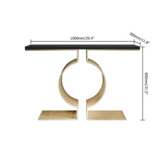 Sophisticated Black Marble Console Table with Gold Circular Base