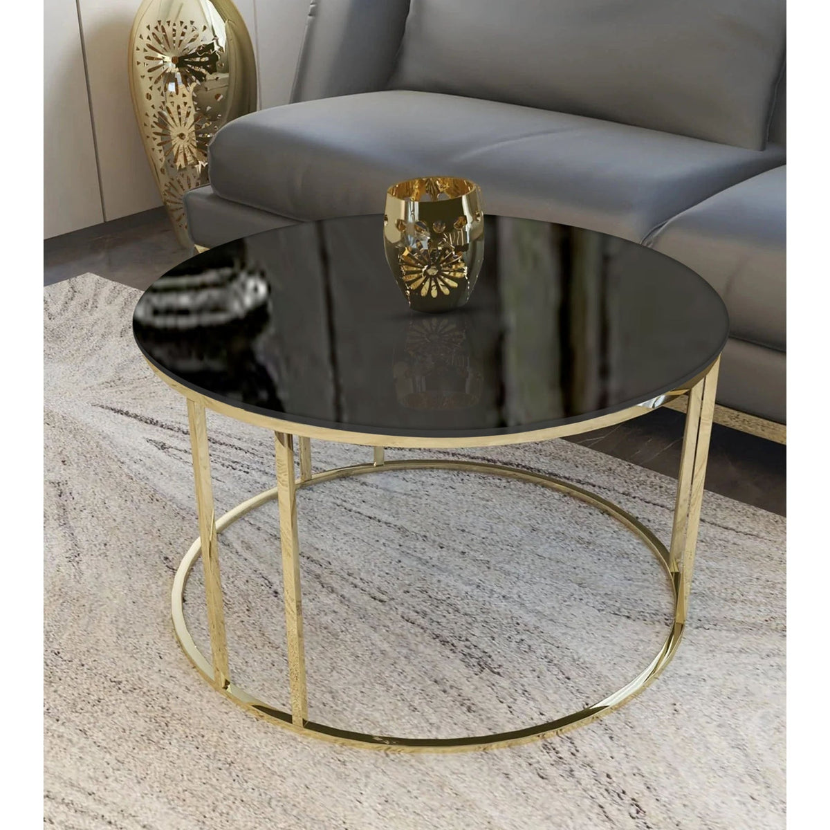 Luxury Metal Designer Center Table with White Marble