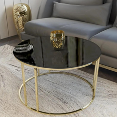 Luxury Metal Designer Center Table with White Marble
