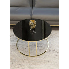 Luxury Metal Designer Center Table with White Marble