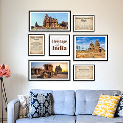 Set Of 7 Frame Sets Of Mystical Heritage Temples Of India