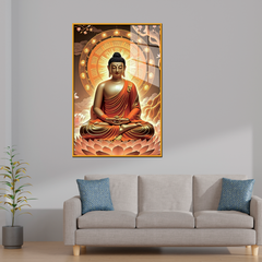 Alluring Gautam Buddha Canvas Printed Acrylic Wall Paintings & Art for Living Room, Office