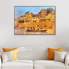 The Sacred Land Of Banaras Framed Wall Art