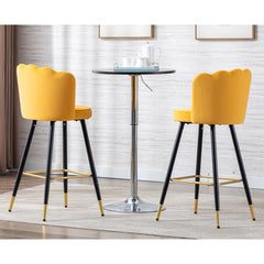 Yellow Color Flower Counter Stool