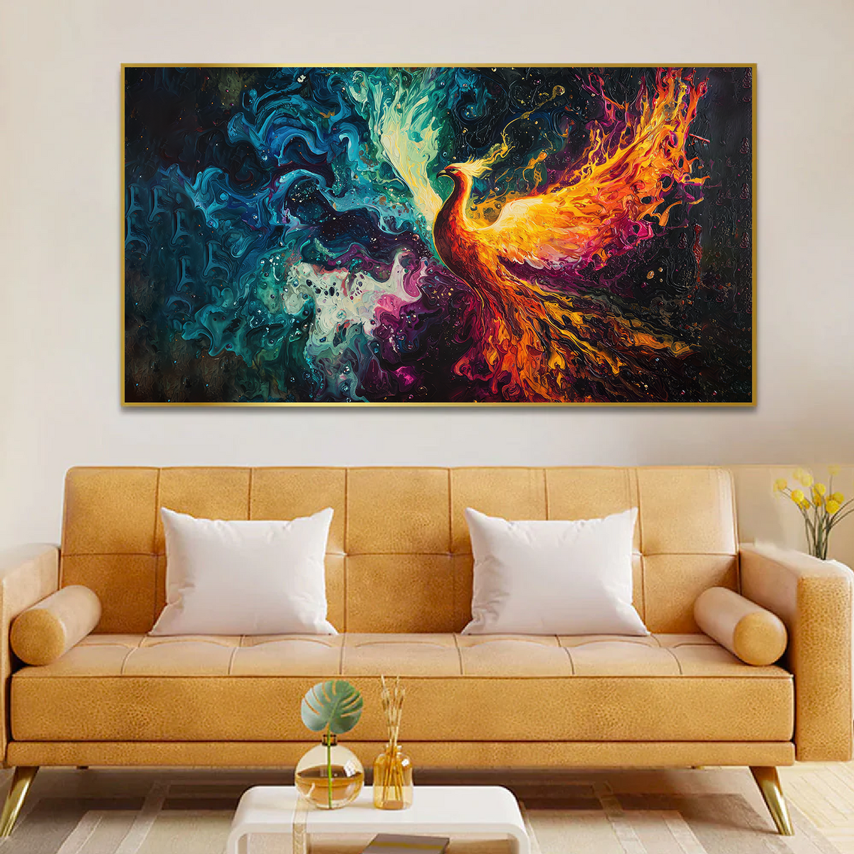 Powerful Phoenix Bird Vaastu Canvas Wall Paintings