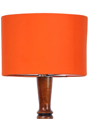 Orange Cotton Wooden Floor Lamp