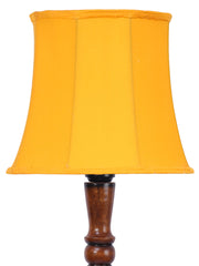 Yellow Cotton Wooden Floor Lamp