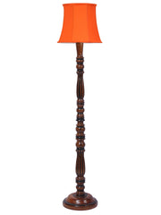 Orange Cotton Wooden floor Lamp