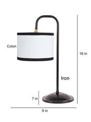 White Cotton Shade Iron Table Lamp (RM05)
