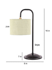 Off-White Jute Shade Iron Table Lamp (RM06)