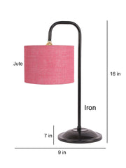 Pink Jute Shade Iron Table Lamp (RM07)