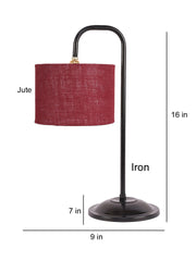 Maroon Jute Shade Iron Table Lamp (RM08)