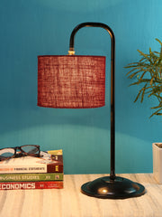 Maroon Jute Shade Iron Table Lamp (RM08)