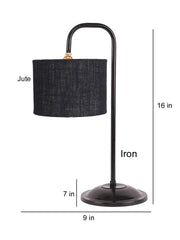 Black Jute Shade Iron Table Lamp (RM15)