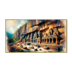 The Shore Temple and Mahabalipuram's Ancient Rock-Cut Art Canvas Print Wall Art