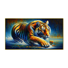 The  Majestic Tiger's  in Water Canvas Print Wall Painting