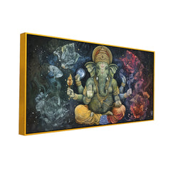 Spiritual Wall Art – Vintage Ganesha Canvas for Devotional Spaces