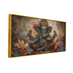 Classic Ganesha Canvas – Vintage Finish for Home Temple