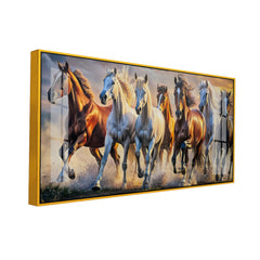Premium 7 Running Horses Acrylic Canvas Painting