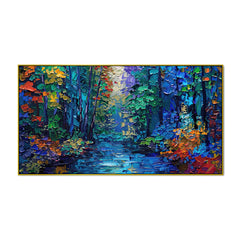 Whispers of the Colorful Woods and Forest Glow in Color Between Light and Leaves Wall Painting