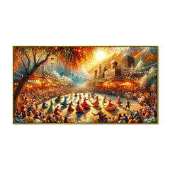 Joyful Gatherings: Festival of Lights and Dance Canvas Print Wall painting
